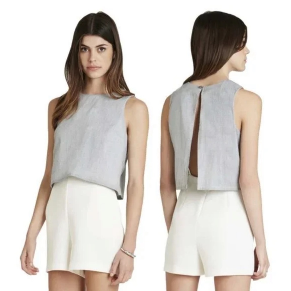 Romper eggshell and blue line shirt